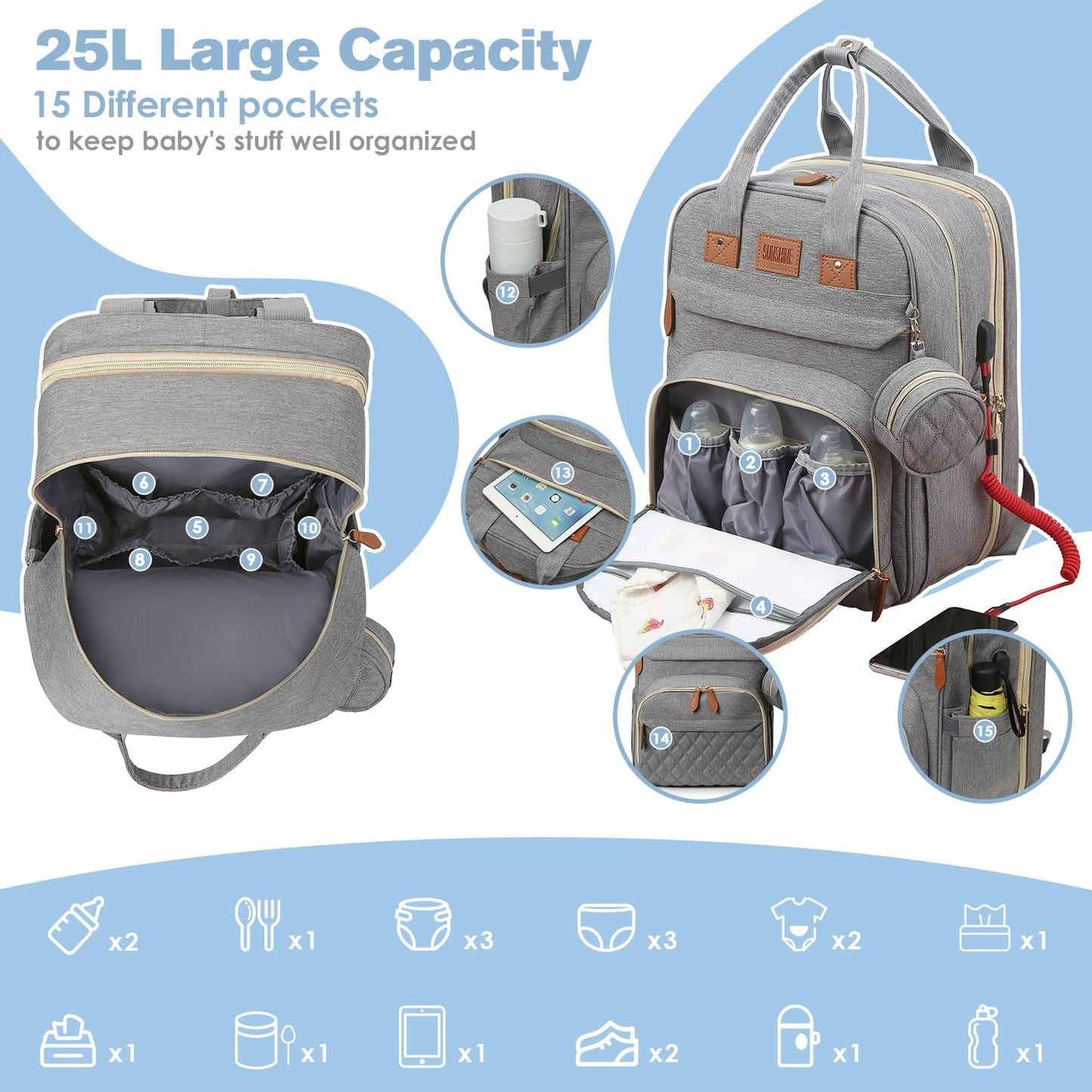 All-in-One Baby Backpack & Changing Station