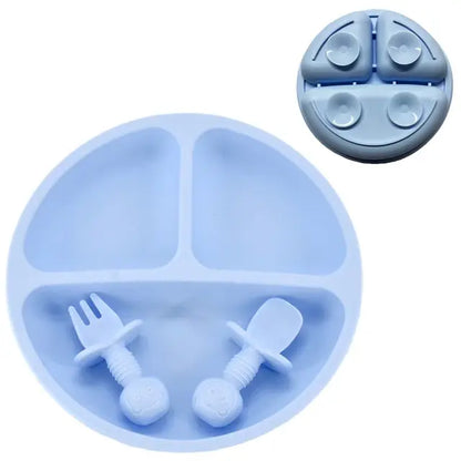 4Pcs/Baby Safe Silicone  Dining Plate Solid